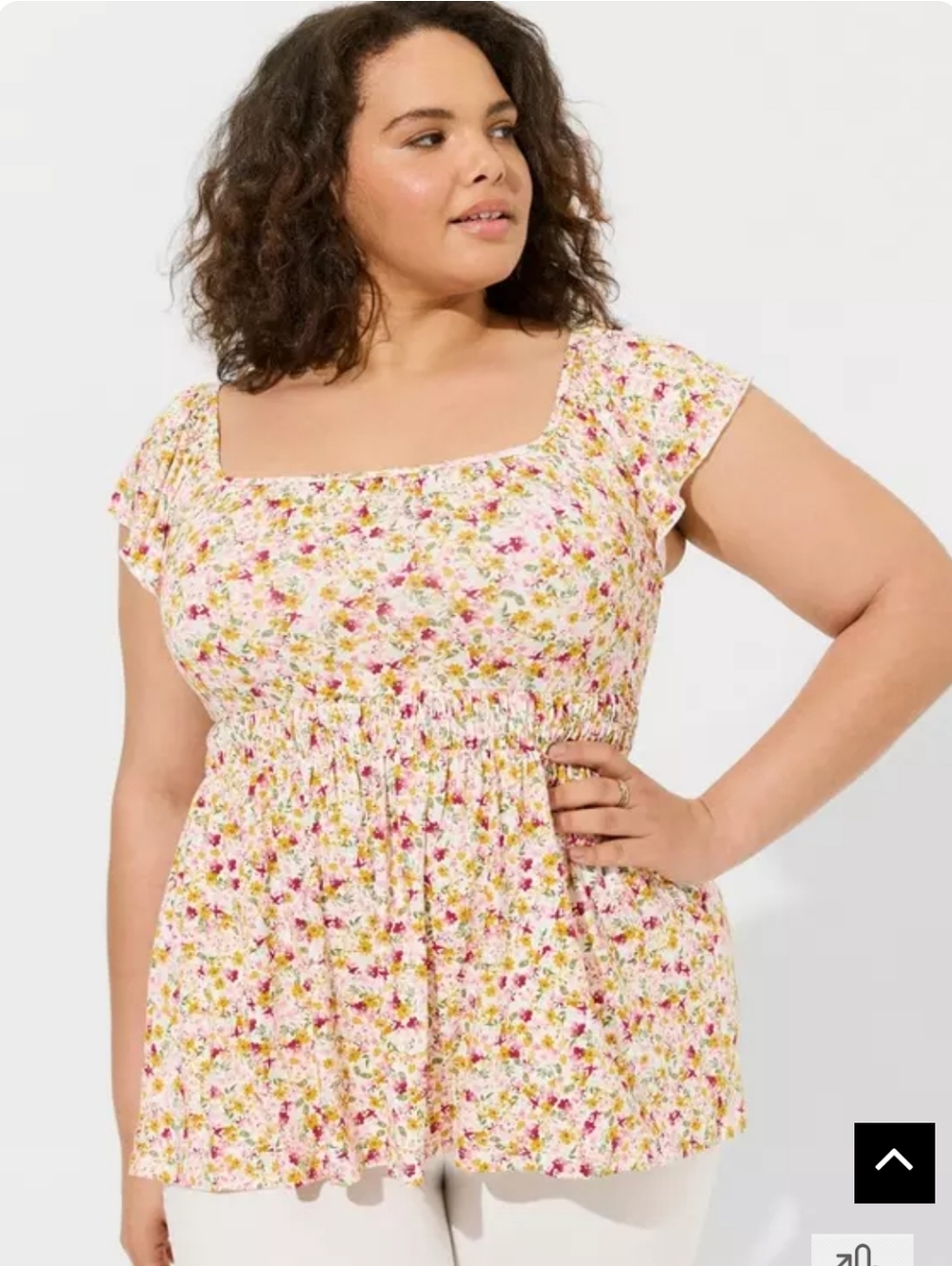 Torrid Super Soft Floral Babydoll Top | Flutter Sleeve | Boho Cottagecore 3X